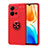 Coque Ultra Fine Silicone Souple Housse Etui avec Support Bague Anneau Aimante Magnetique SD1 pour Vivo V25e Rouge