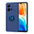 Coque Ultra Fine Silicone Souple Housse Etui avec Support Bague Anneau Aimante Magnetique SD1 pour Vivo X80 Lite 5G Bleu