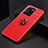 Coque Ultra Fine Silicone Souple Housse Etui avec Support Bague Anneau Aimante Magnetique SD1 pour Vivo Y35 4G Rouge