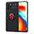 Coque Ultra Fine Silicone Souple Housse Etui avec Support Bague Anneau Aimante Magnetique SD1 pour Xiaomi Poco X3 GT 5G Rouge et Noir