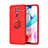 Coque Ultra Fine Silicone Souple Housse Etui avec Support Bague Anneau Aimante Magnetique SD1 pour Xiaomi Redmi 10X 4G Rouge