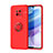 Coque Ultra Fine Silicone Souple Housse Etui avec Support Bague Anneau Aimante Magnetique SD1 pour Xiaomi Redmi 10X Pro 5G Rouge