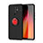 Coque Ultra Fine Silicone Souple Housse Etui avec Support Bague Anneau Aimante Magnetique SD1 pour Xiaomi Redmi 9 Prime India Rouge et Noir