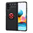 Coque Ultra Fine Silicone Souple Housse Etui avec Support Bague Anneau Aimante Magnetique SD1 pour Xiaomi Redmi Note 10 4G Rouge et Noir