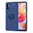 Coque Ultra Fine Silicone Souple Housse Etui avec Support Bague Anneau Aimante Magnetique SD1 pour Xiaomi Redmi Note 10 5G Bleu