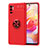 Coque Ultra Fine Silicone Souple Housse Etui avec Support Bague Anneau Aimante Magnetique SD1 pour Xiaomi Redmi Note 10 5G Rouge