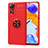 Coque Ultra Fine Silicone Souple Housse Etui avec Support Bague Anneau Aimante Magnetique SD1 pour Xiaomi Redmi Note 11 Pro 5G Rouge