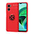 Coque Ultra Fine Silicone Souple Housse Etui avec Support Bague Anneau Aimante Magnetique SD1 pour Xiaomi Redmi Note 11E 5G Rouge