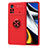 Coque Ultra Fine Silicone Souple Housse Etui avec Support Bague Anneau Aimante Magnetique SD1 pour Xiaomi Redmi Note 11E Pro 5G Rouge