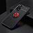 Coque Ultra Fine Silicone Souple Housse Etui avec Support Bague Anneau Aimante Magnetique SD1 pour Xiaomi Redmi Note 11S 4G Rouge et Noir