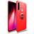 Coque Ultra Fine Silicone Souple Housse Etui avec Support Bague Anneau Aimante Magnetique SD1 pour Xiaomi Redmi Note 8 (2021) Rouge