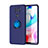 Coque Ultra Fine Silicone Souple Housse Etui avec Support Bague Anneau Aimante Magnetique SD1 pour Xiaomi Redmi Note 9 Bleu