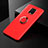 Coque Ultra Fine Silicone Souple Housse Etui avec Support Bague Anneau Aimante Magnetique SD1 pour Xiaomi Redmi Note 9 Pro Max Rouge