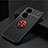 Coque Ultra Fine Silicone Souple Housse Etui avec Support Bague Anneau Aimante Magnetique SD2 pour Huawei P50 Pro Rouge et Noir