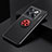 Coque Ultra Fine Silicone Souple Housse Etui avec Support Bague Anneau Aimante Magnetique SD2 pour OnePlus 10T 5G Rouge et Noir