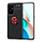 Coque Ultra Fine Silicone Souple Housse Etui avec Support Bague Anneau Aimante Magnetique SD2 pour OnePlus 9 5G Rouge et Noir