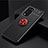 Coque Ultra Fine Silicone Souple Housse Etui avec Support Bague Anneau Aimante Magnetique SD2 pour OnePlus 9 Pro 5G Rouge et Noir