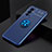 Coque Ultra Fine Silicone Souple Housse Etui avec Support Bague Anneau Aimante Magnetique SD2 pour OnePlus 9RT 5G Bleu