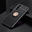 Coque Ultra Fine Silicone Souple Housse Etui avec Support Bague Anneau Aimante Magnetique SD2 pour OnePlus 9RT 5G Or et Noir