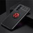 Coque Ultra Fine Silicone Souple Housse Etui avec Support Bague Anneau Aimante Magnetique SD2 pour OnePlus 9RT 5G Rouge et Noir