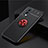 Coque Ultra Fine Silicone Souple Housse Etui avec Support Bague Anneau Aimante Magnetique SD2 pour OnePlus Nord 2 5G Rouge et Noir