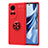 Coque Ultra Fine Silicone Souple Housse Etui avec Support Bague Anneau Aimante Magnetique SD2 pour Oppo Reno10 Pro 5G Rouge