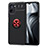 Coque Ultra Fine Silicone Souple Housse Etui avec Support Bague Anneau Aimante Magnetique SD2 pour Realme 10S 5G Rouge et Noir