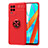 Coque Ultra Fine Silicone Souple Housse Etui avec Support Bague Anneau Aimante Magnetique SD2 pour Realme 8s 5G Rouge