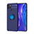 Coque Ultra Fine Silicone Souple Housse Etui avec Support Bague Anneau Aimante Magnetique SD2 pour Realme C12 Bleu