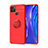 Coque Ultra Fine Silicone Souple Housse Etui avec Support Bague Anneau Aimante Magnetique SD2 pour Realme C12 Rouge