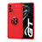 Coque Ultra Fine Silicone Souple Housse Etui avec Support Bague Anneau Aimante Magnetique SD2 pour Realme X7 Max 5G Rouge