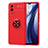 Coque Ultra Fine Silicone Souple Housse Etui avec Support Bague Anneau Aimante Magnetique SD2 pour Vivo iQOO Z5x 5G Rouge