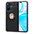 Coque Ultra Fine Silicone Souple Housse Etui avec Support Bague Anneau Aimante Magnetique SD2 pour Vivo iQOO Z6 Lite 5G Or et Noir