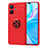 Coque Ultra Fine Silicone Souple Housse Etui avec Support Bague Anneau Aimante Magnetique SD2 pour Vivo iQOO Z6 Lite 5G Rouge