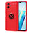 Coque Ultra Fine Silicone Souple Housse Etui avec Support Bague Anneau Aimante Magnetique SD2 pour Vivo iQOO Z6x Rouge