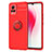 Coque Ultra Fine Silicone Souple Housse Etui avec Support Bague Anneau Aimante Magnetique SD2 pour Vivo V20 (2021) Rouge