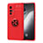 Coque Ultra Fine Silicone Souple Housse Etui avec Support Bague Anneau Aimante Magnetique SD2 pour Vivo X70 5G Rouge