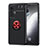 Coque Ultra Fine Silicone Souple Housse Etui avec Support Bague Anneau Aimante Magnetique SD2 pour Vivo X70 5G Rouge et Noir