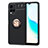 Coque Ultra Fine Silicone Souple Housse Etui avec Support Bague Anneau Aimante Magnetique SD2 pour Vivo Y21 Or et Noir