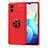 Coque Ultra Fine Silicone Souple Housse Etui avec Support Bague Anneau Aimante Magnetique SD2 pour Vivo Y72t Rouge