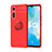 Coque Ultra Fine Silicone Souple Housse Etui avec Support Bague Anneau Aimante Magnetique SD2 pour Vivo Y73s 5G Rouge