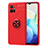 Coque Ultra Fine Silicone Souple Housse Etui avec Support Bague Anneau Aimante Magnetique SD2 pour Vivo Y75 5G Rouge