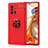 Coque Ultra Fine Silicone Souple Housse Etui avec Support Bague Anneau Aimante Magnetique SD2 pour Xiaomi Mi 11T Pro 5G Rouge