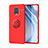 Coque Ultra Fine Silicone Souple Housse Etui avec Support Bague Anneau Aimante Magnetique SD2 pour Xiaomi Poco M2 Pro Rouge