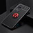 Coque Ultra Fine Silicone Souple Housse Etui avec Support Bague Anneau Aimante Magnetique SD2 pour Xiaomi Redmi K40S 5G Rouge et Noir