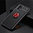 Coque Ultra Fine Silicone Souple Housse Etui avec Support Bague Anneau Aimante Magnetique SD2 pour Xiaomi Redmi Note 10S 4G Rouge et Noir