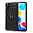 Coque Ultra Fine Silicone Souple Housse Etui avec Support Bague Anneau Aimante Magnetique SD2 pour Xiaomi Redmi Note 11 4G (2022) Noir