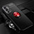 Coque Ultra Fine Silicone Souple Housse Etui avec Support Bague Anneau Aimante Magnetique SD3 pour OnePlus 9RT 5G Rouge et Noir