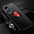 Coque Ultra Fine Silicone Souple Housse Etui avec Support Bague Anneau Aimante Magnetique SD3 pour Oppo A2x 5G Rouge et Noir