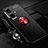 Coque Ultra Fine Silicone Souple Housse Etui avec Support Bague Anneau Aimante Magnetique SD3 pour Realme 10 Pro+ Plus 5G Rouge et Noir